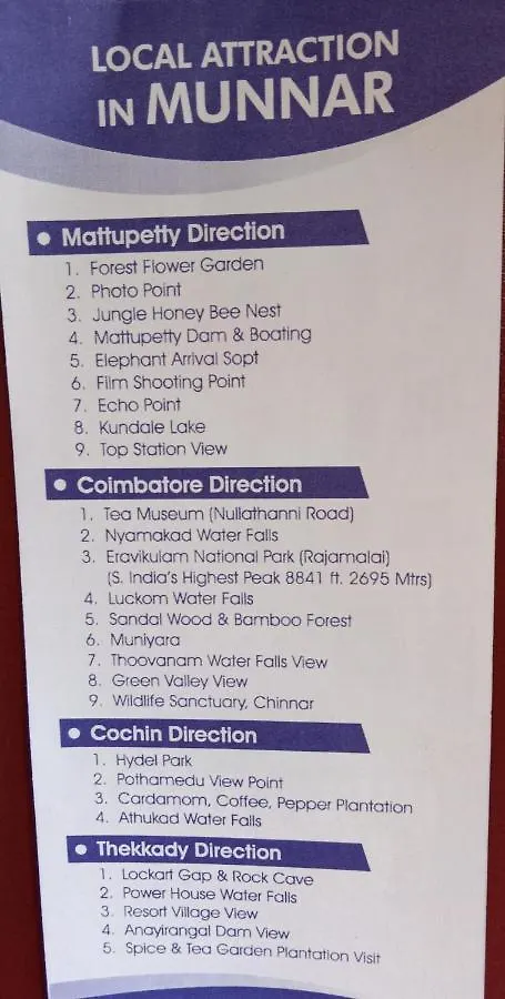 **  Sundarms Hill Crest Hotel Munnar India